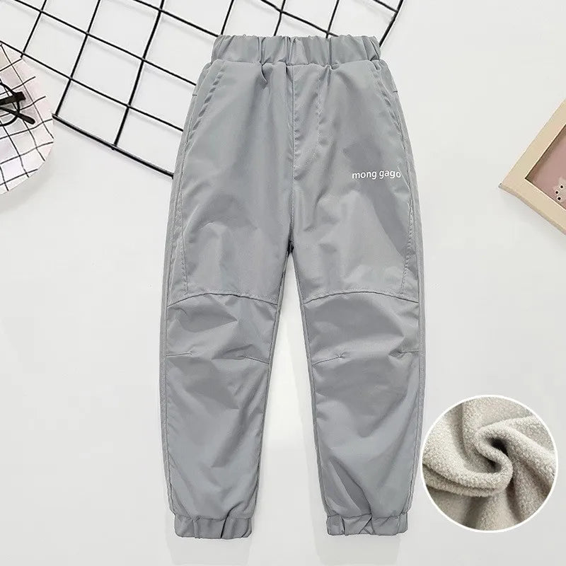 Winter Kinder Daunenhose Herbst Mädchen verdicken Hose Teen Jungen Fleece gepolstert warme winddichte Skihose für 3–14 Jahre Kindergerinnsel