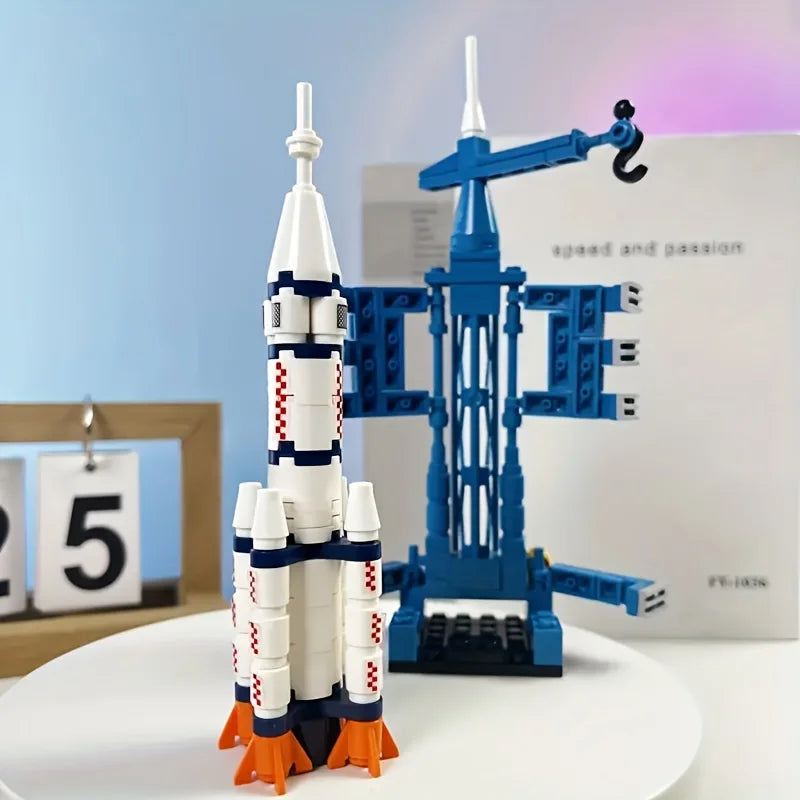 Weltraum-Raketen-Baukasten STEM Lehrreiches DIY-Puzzle 3D-Montagemodell Konstruktionsspielzeug für Kinder Jungen Mädchen Schulgeschenk