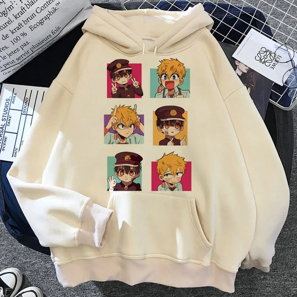 Toilettengebundener Hanako-Kun-Hoodie im modernen Stil, jugendliche Kleidung für Teenager, Athleisure-Manga-Hoodie, trendige Winter-Freizeitkleidung