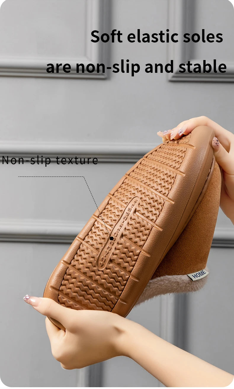 Herbst und Winter Herren Baumwolle Hausschuhe Plüsch warm dick Home Wear rutschfeste verschleißfeste weiche Unterseite bequeme warme Schuhe