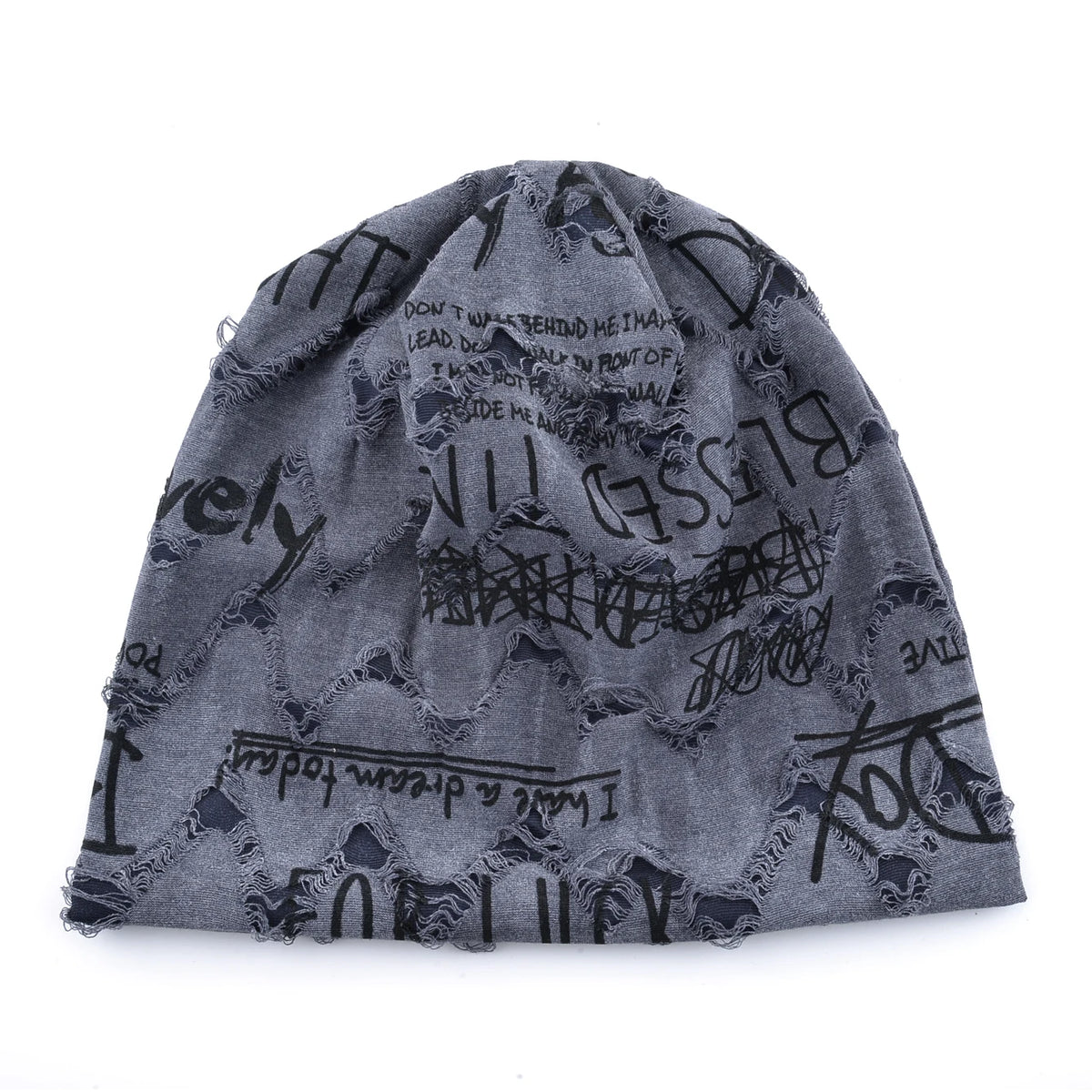 Beanie-Mütze mit Buchstaben-Aufdruck für Damen und Herren, Vintage-Design im Distressed-Look  Wasteland Style Frühling Sommer Warmer, mit Fleece gefütterter Winter