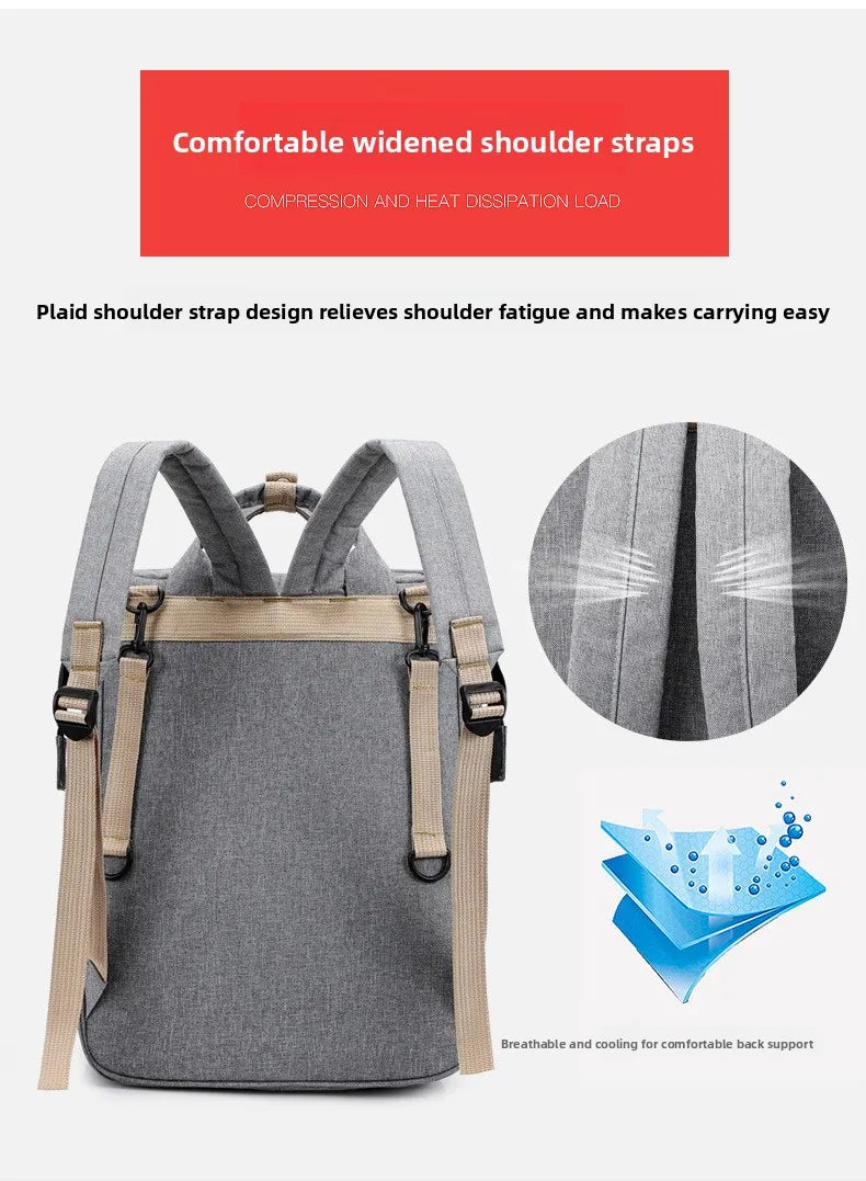 Modische Faltbare Babywiege Mutter-Kind-Tasche Große Kapazität Handtasche Flaschen- und Windelrucksack Mutter- und Mama-Tasche