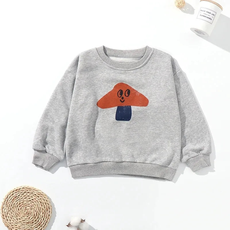 Koreanische INS 2024 kinder Herbst Winter Lange Hülse O-ansatz Sweatshirt Nette Tops für Mädchen Und Jungen Baby Pullover Kinder Kleidung