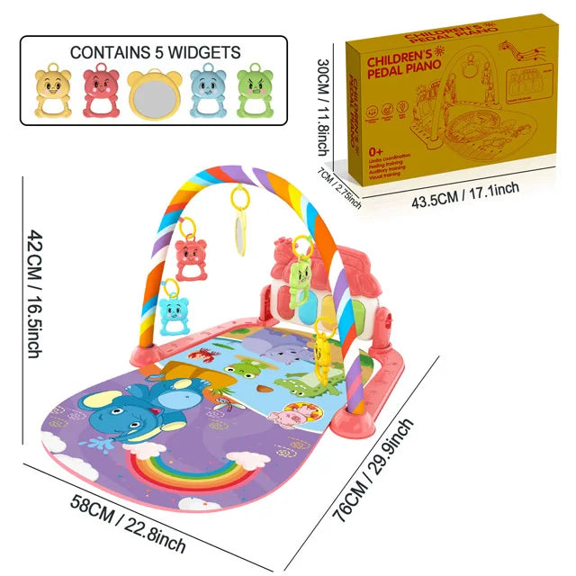 Baby Music Activity Gym Carpet Play Mat Newborn Rug Pedal Piano Keyboard Infant Fitness Rack Playmat Crawling Game Pad Toy Gift