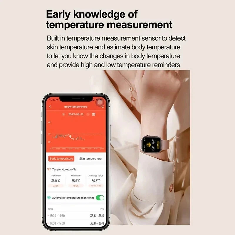 AI-Diagnosedetektor, Smartwatch für Damen, Blutfette und Harnsäure, Körpersammensetzungstest, Damen-Menstruationsgesundheits-Tracker, 2025, Neu