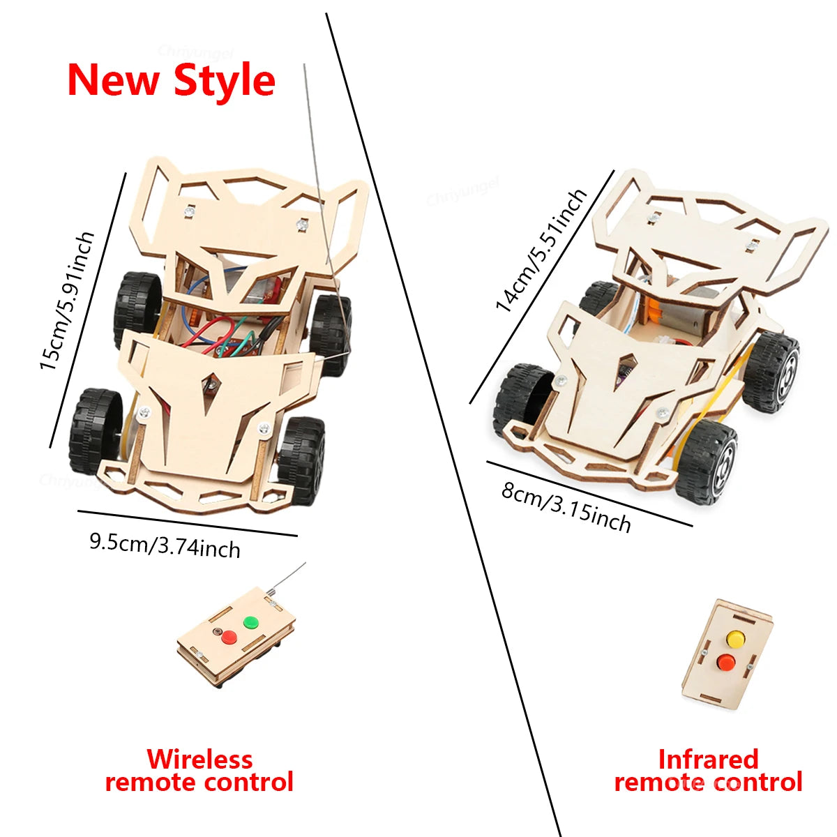 DIY Holz Fernbedienung Auto Holz Allradantrieb Racing Montage Wissenschaft Experiment Kits KINDER STEM Lernspielzeug
