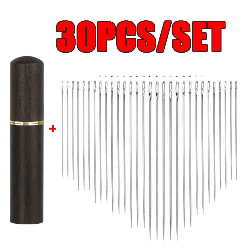 30 stücke Blind Nähen Nadel Ältere Edelstahl Schnelle Automatische Selbst-Einfädel Nadel Nähen Pins DIY Punch Nadel Einfädler