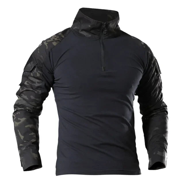 Outdoor Taktische Wandern T-Shirts Männer Kampf Militär Armee CP Camouflage Langarm Jagd Klettern Hemd Baumwolle Sport Kleidung
