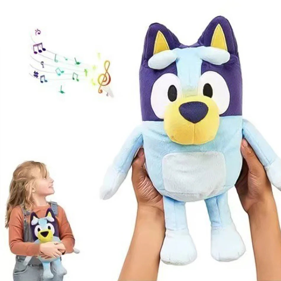 Anime Bluey Plüsch-Atempuppe Kawaii 30cm Spielzeug Bluey Musikpuppe Geschenkpuppe mit Musik und Sound Modell Mädchen Geburtstagsgeschenk Weihnachtsgeschenk