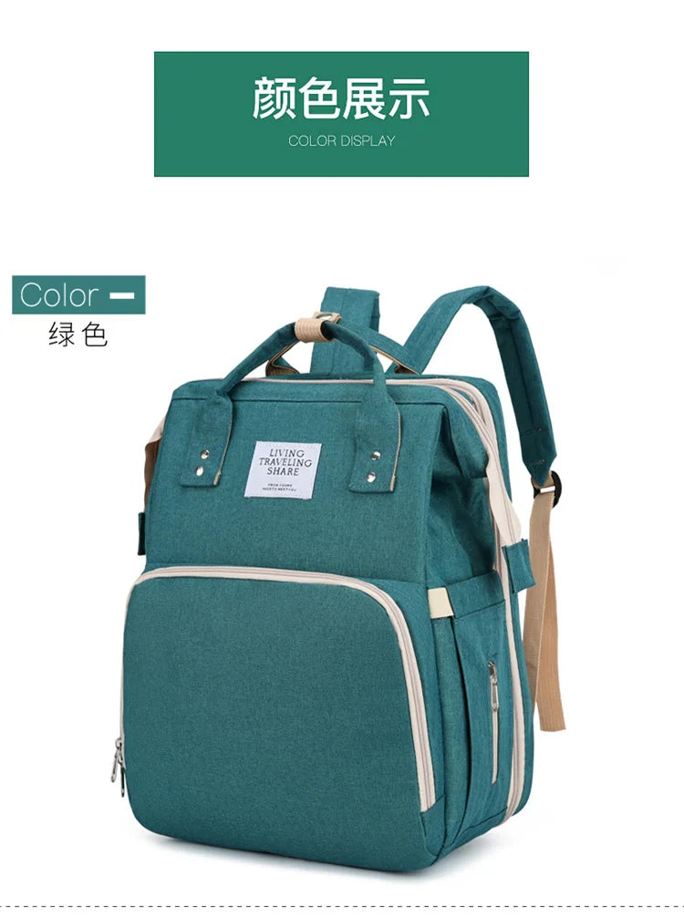 Mama Wickeltaschen Babybett Mutter Große Kapazität Windel Milchflasche Rucksäcke mit Wickelunterlage Praktische Baby-Stilltaschen Geschenk