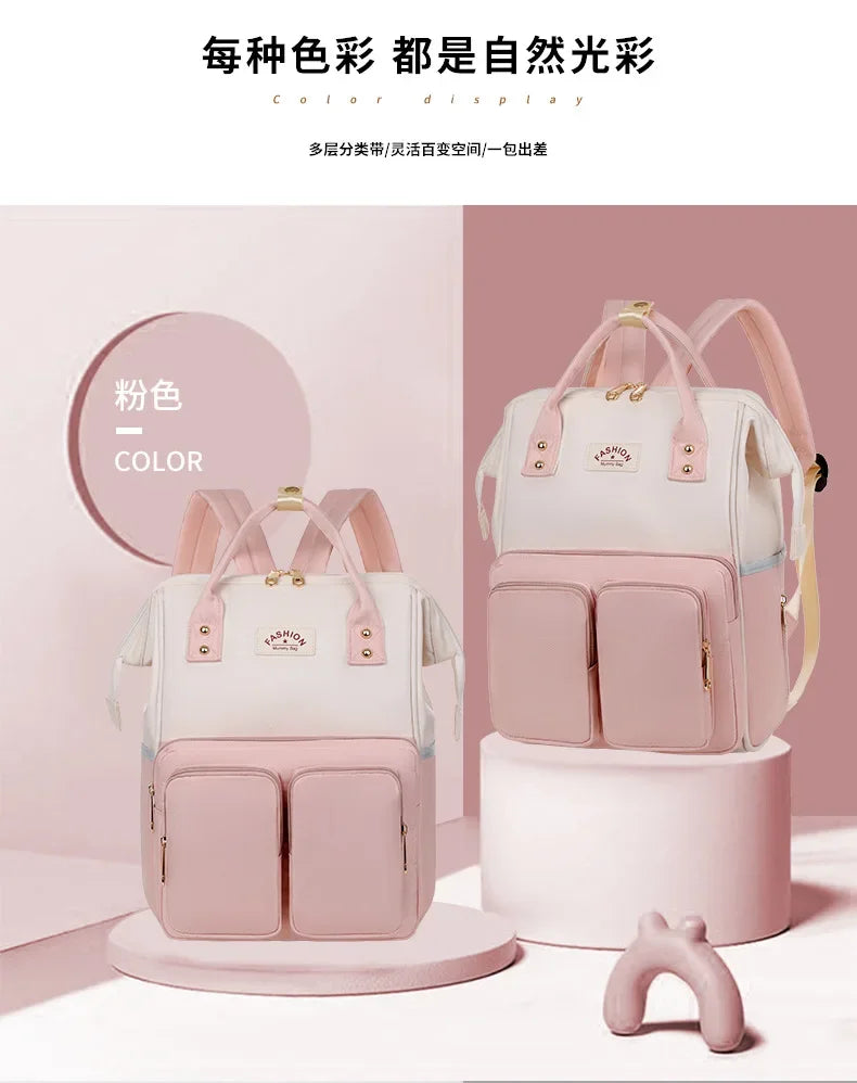 Multifunktionale Mama-Taschen mit großem Fassungsvermögen für Ausflüge, Reiserucksack, wasserdicht, tragbar, Mutter- und Babytasche, Damen-Rucksack