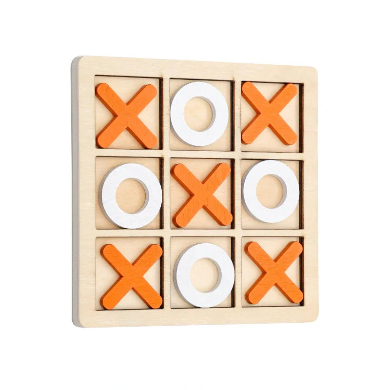 Montessori XO Schach Puzzle 3D Geometrische Formen Brettspiele Für Kinder Kinder Pädagogisches Holz Spielzeug