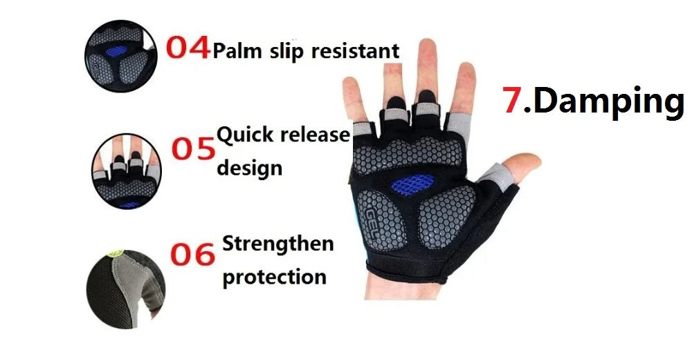 Männer Radfahren Fahrrad Handschuhe Halbe Finger Gym Handschuhe Frauen Handschuh Atmungsaktive Anti-slip Handschuh Fitness Sport Training Handschuhe