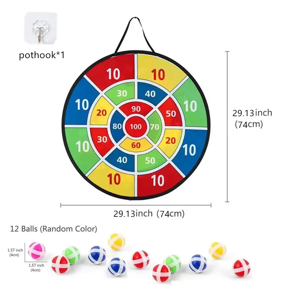 Kinder mit klebrigem Ball, 74 cm großes Dartbrett, interaktives Familienspiel, pädagogische Arithmetik, Indoor-/Outdoor-Sportspielzeug, Geschenk