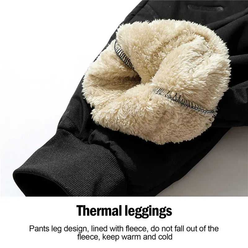 Winter Sweatwear Männer Plüsch Dicke Fleece Sweatpant Lammwolle Thermo Hosen Casual Hosen Wasserdicht Winddicht Warme Baumwolle Hosen