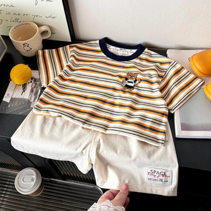 Kinder Kleidung Set Baby Jungen/Mädchen T-Shirt + Shorts Sommer Kleidung Baumwolle Cartoon Casual Jungen Trainingsanzug Kinder Baby Kleidung set