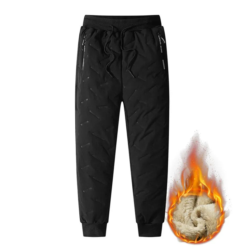 Winter Sweatwear Männer Plüsch Dicke Fleece Sweatpant Lammwolle Thermo Hosen Casual Hosen Wasserdicht Winddicht Warme Baumwolle Hosen