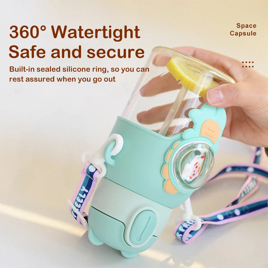 600 ml Kawaii Sommer Kinder Wasser Tasse Hochwertige Herbst-proof Stroh Tasse Jungen und Kreise Gehen zur Schule baby Wasserkocher