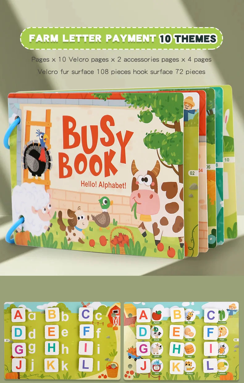 Neue Montessori-Szenenaufkleber für Kinder, DIY-Hand-on-Puzzle, wiederverwendbare Bücher, Cartoon-Lernkognitionsspielzeug für Kinder, Geschenk