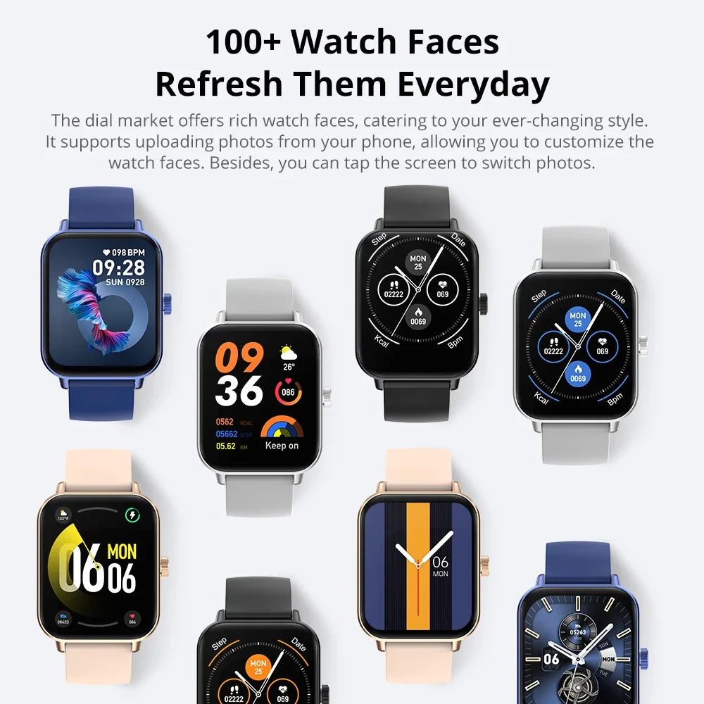 COLMI P81 Voice Calling Smart Watch Ultra 1,9 Zoll Bildschirm 24H Gesundheitsmonitor 100+ Sportmodi, Bluetooth Smartwatch Männer Frauen