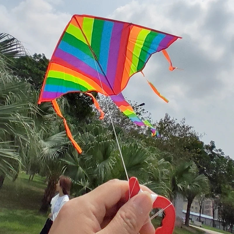 Easy fly bunte Regenbogen drachen Outdoor-Spaß Sport Strand Kinder Kinder buitenspeelgoed cometas de viento Outdoor-Spielzeug Drachen