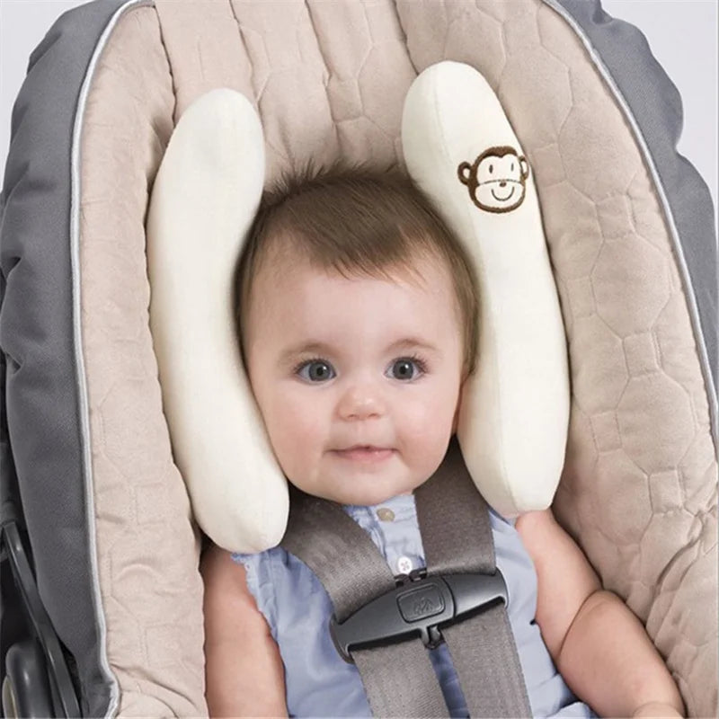 Toddler Neck Pillow, Stroller, Banana and Car Seat Head Support Cushion, Stroller Neck Support Pillow for Sleeping, Cartoon Flower