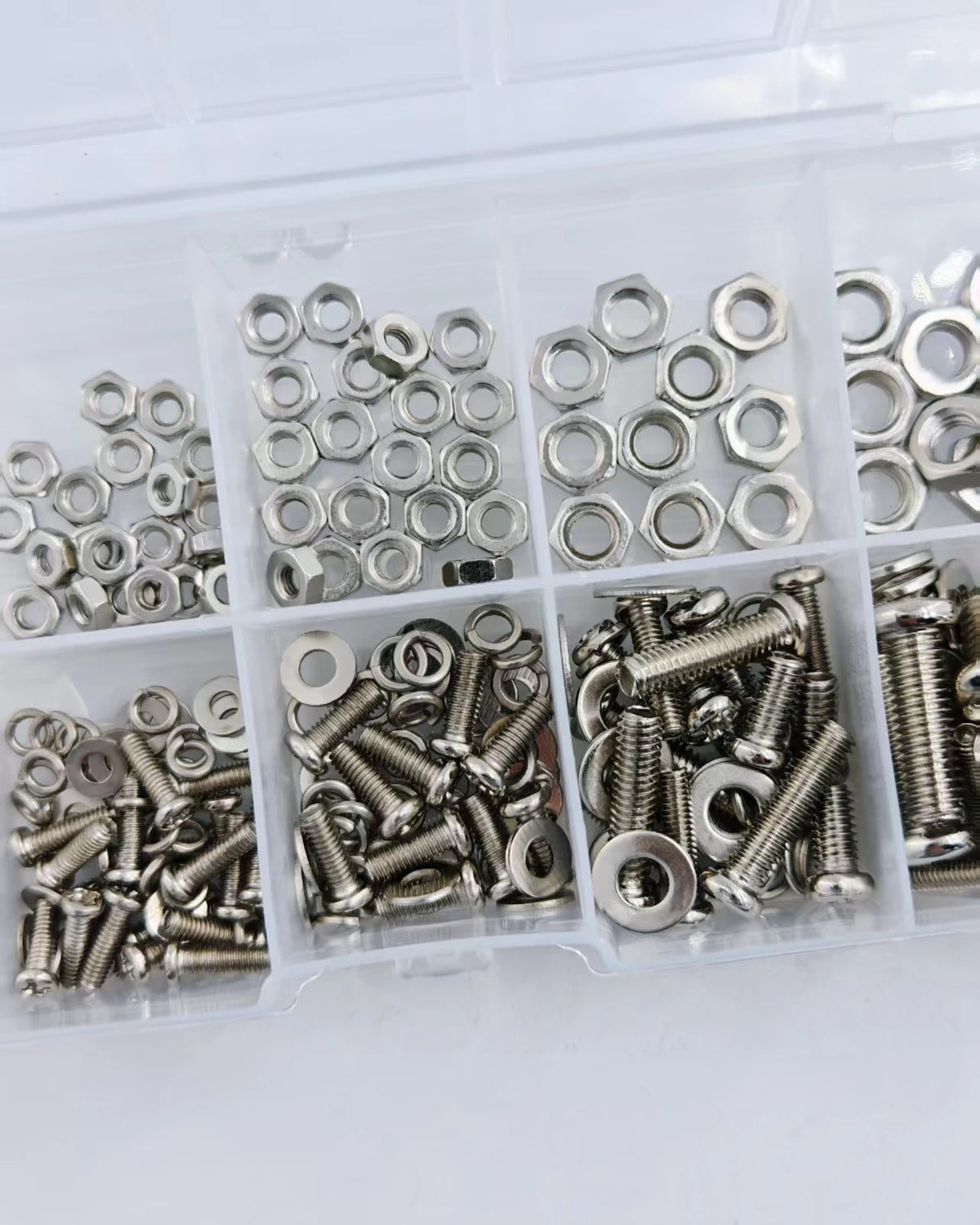 Hex Nut and Bolt Set - 320pcs/120pcs, Durable Metric Sizes M2 - M5, Universal Hardware Kit for DIY Projects and Repairs.
