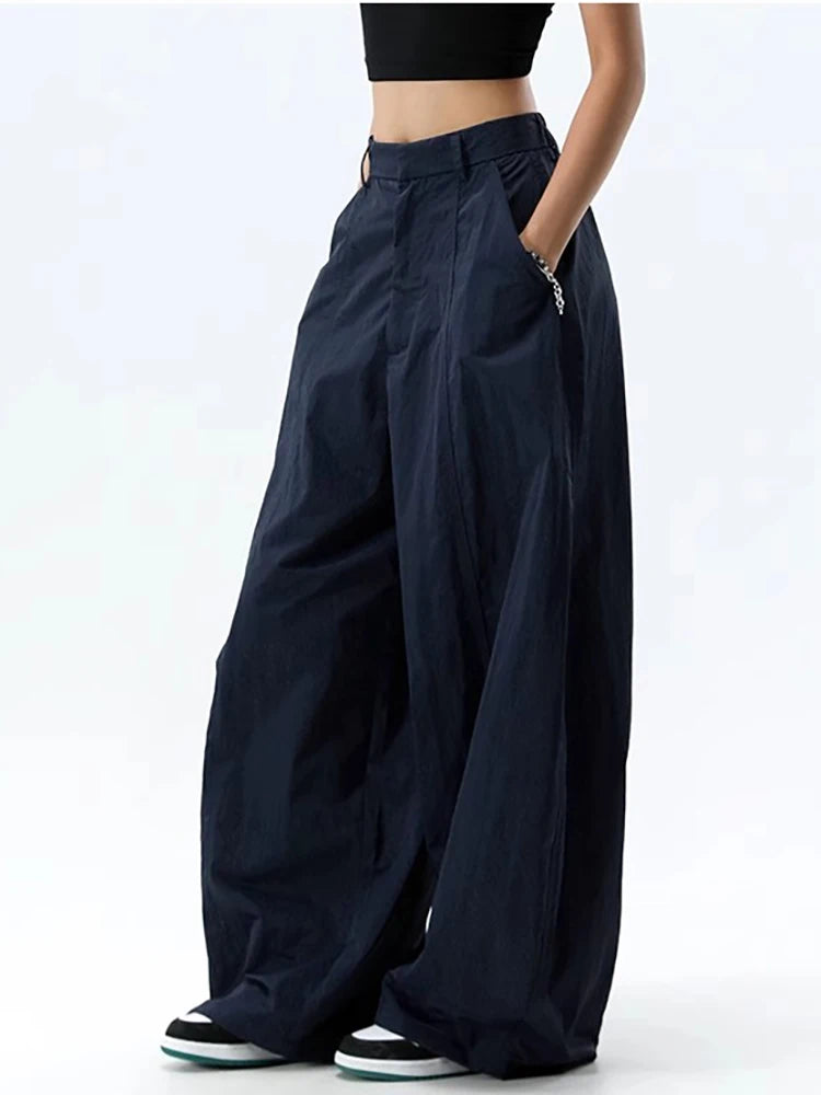 Hohe Taille Frauen Casual Hosen Gerade Büro Damen Koreanische Mode Hosen Lose Weibliche Hosen Neue 2025