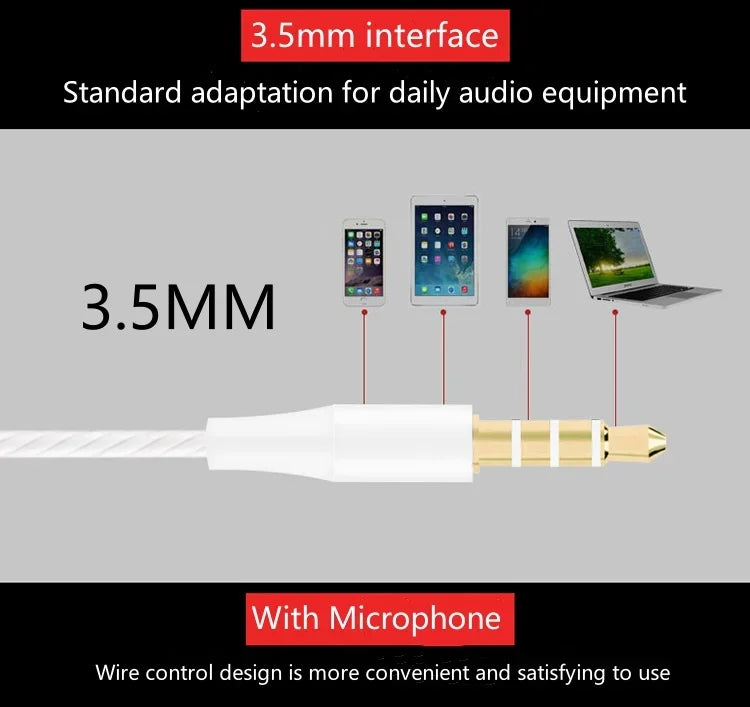 3,5mm Wired Kopfhörer In Ear Headset HIFI Schwere Bass Ohrhörer Monitor Sport Headset Stereo Musik Gaming Kopfhörer mit Mikrofon