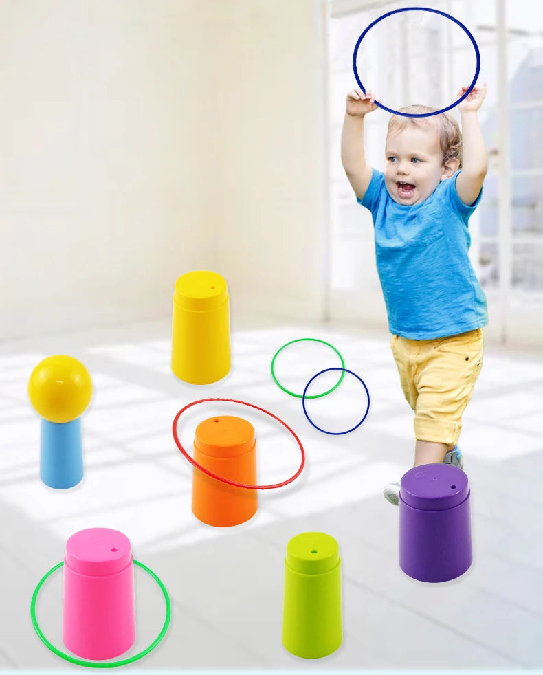 Kinder-Wurfring-Spielring-Stapelspielzeugspaß für Eltern-Kind-Interaktionskreis im Innen- und Außenbereich Früherziehungsgeschenk