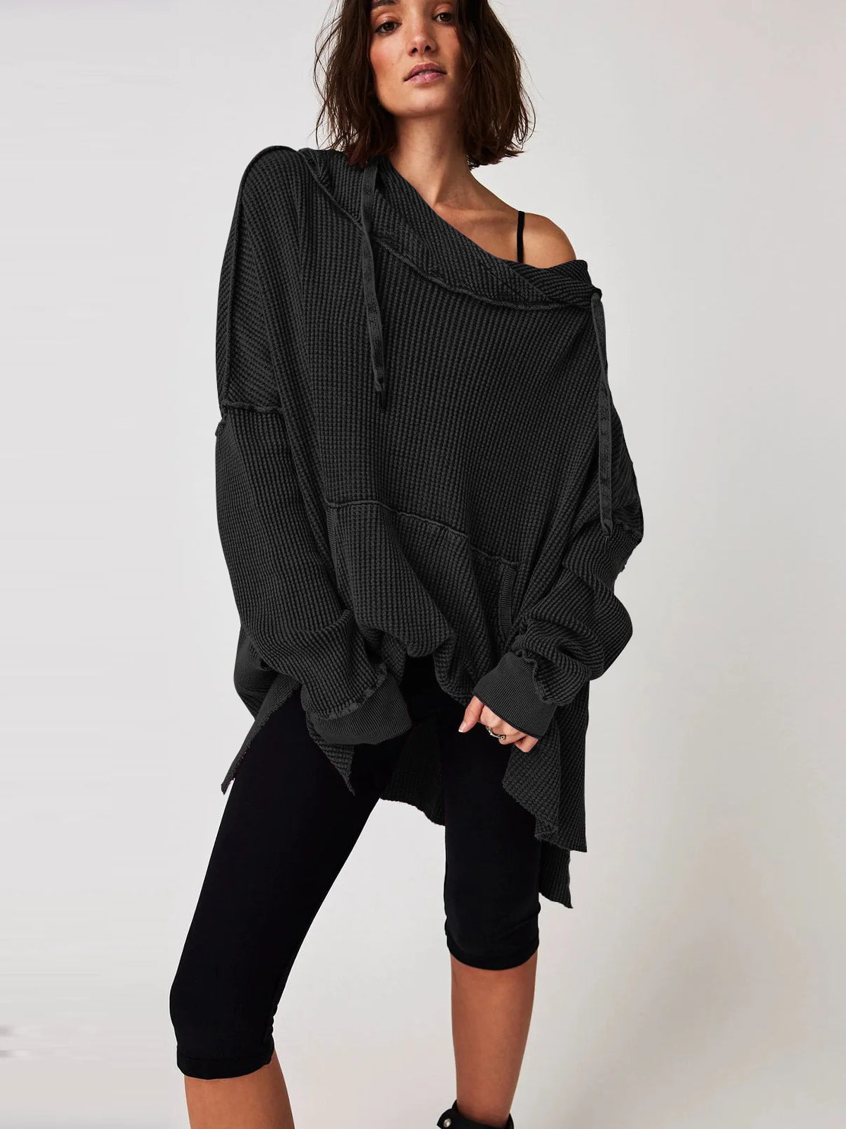 Extra große lose einfarbige Tasche modische vielseitige Pullover Pullover Herbst Mode neue Abbigliamento Donna Pull Hiver Femme