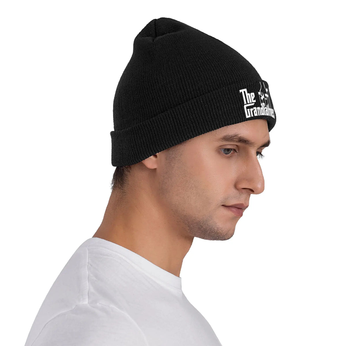 Die Strickmütze „Grandfather Grandpa“, Mütze für Väter, Kpop, elastisch, Unisex, für Erwachsene, Mützen mit Herbstmuster, Geburtstagsgeschenk