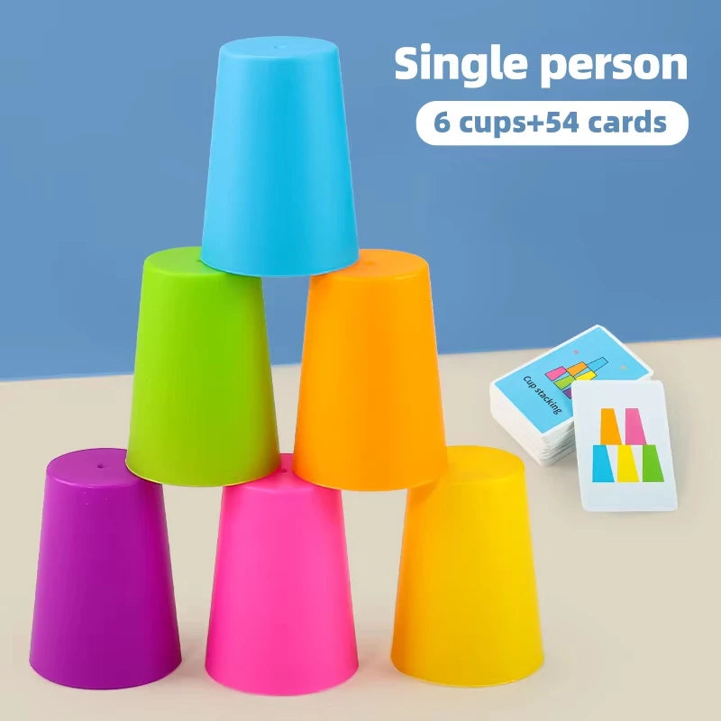 Montessori Spielzeug Mini Stapel Tasse Spiel Mit Karte Pädagogische Intellektuelle Aufklärung Farbe Erkenntnis Logik Training Kinder