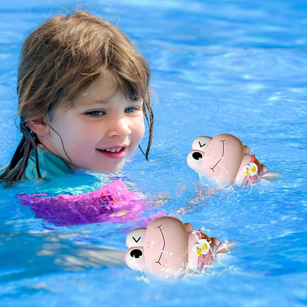 Aufziehbares Schwimm-Frosch-Badespielzeug für Kleinkinder, ohne Batterie, formfreies ABS-Montessori-Wasserspielzeug für Kinder