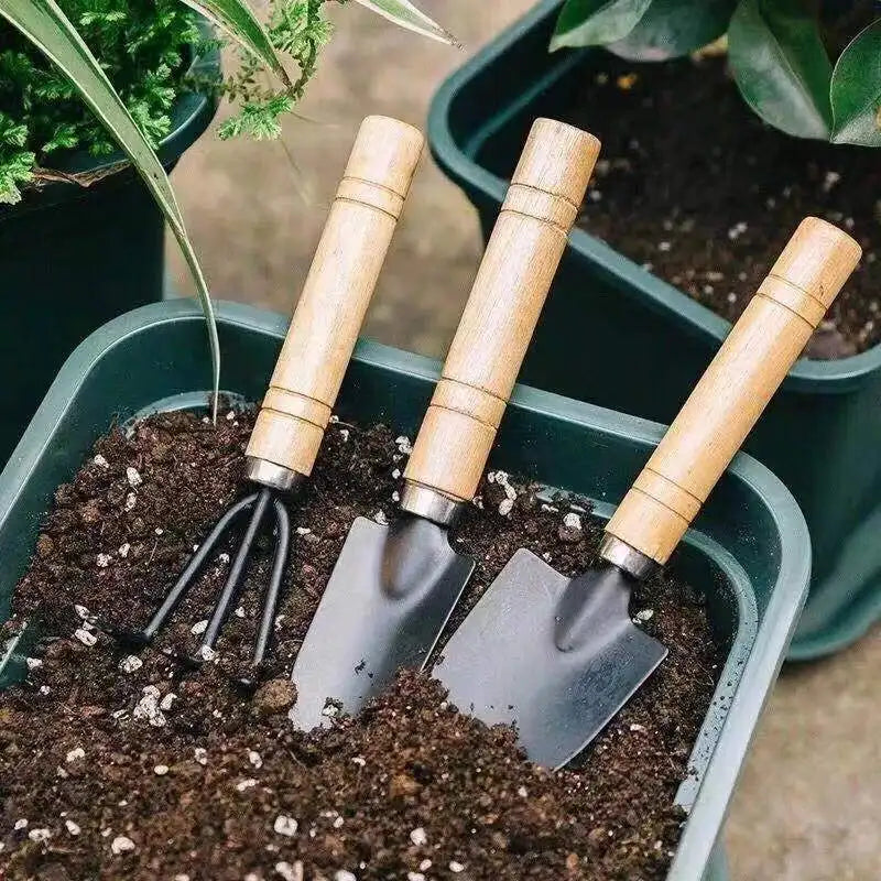 3PC/1Set Mini Garden Tool Set Portable Small Gardening Tools with Handles Shovel Rake Indoor Gardening Planting Flower Tools