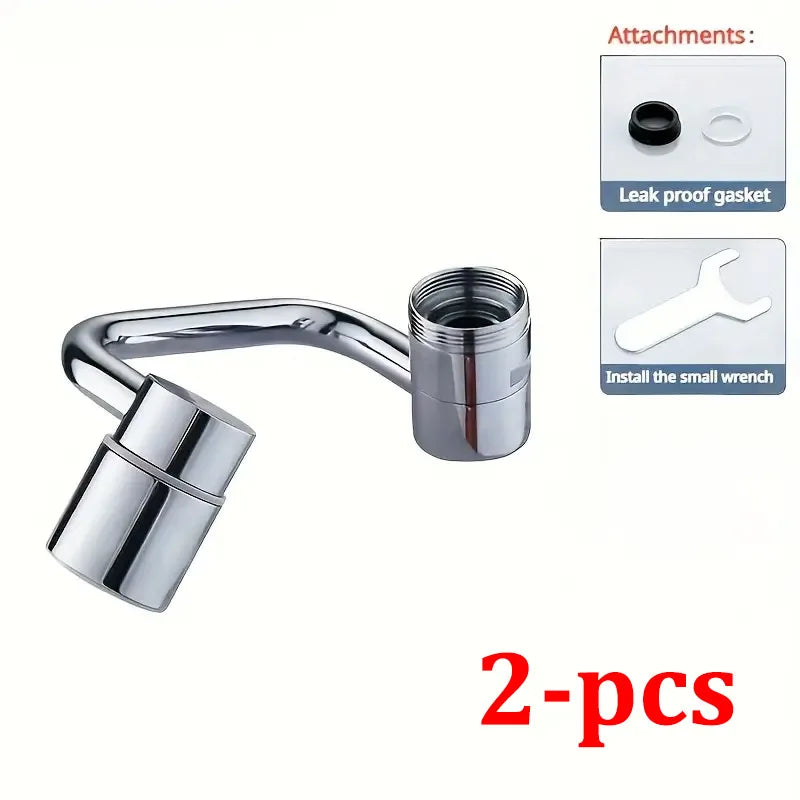1 Stück 1080 °   Schwenkbarer Küchenarmatur-Verlängerung aus Edelstahl, universell, spritzwassergeschützt, Dual-Modus, Badezimmer-Waschbecken-Zubehör mit Adapter
