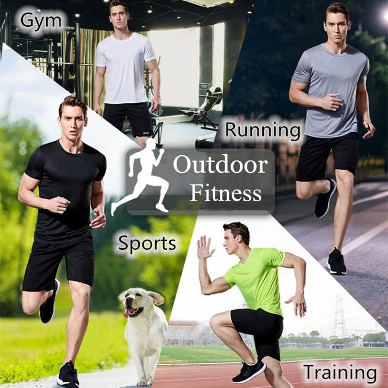 Men's Quick Dry Short Sleeve Gym Running Moisture Wicking Crew Neck T-Shirt Workout Exercise Gym Sports Shirt Tops Lightweight