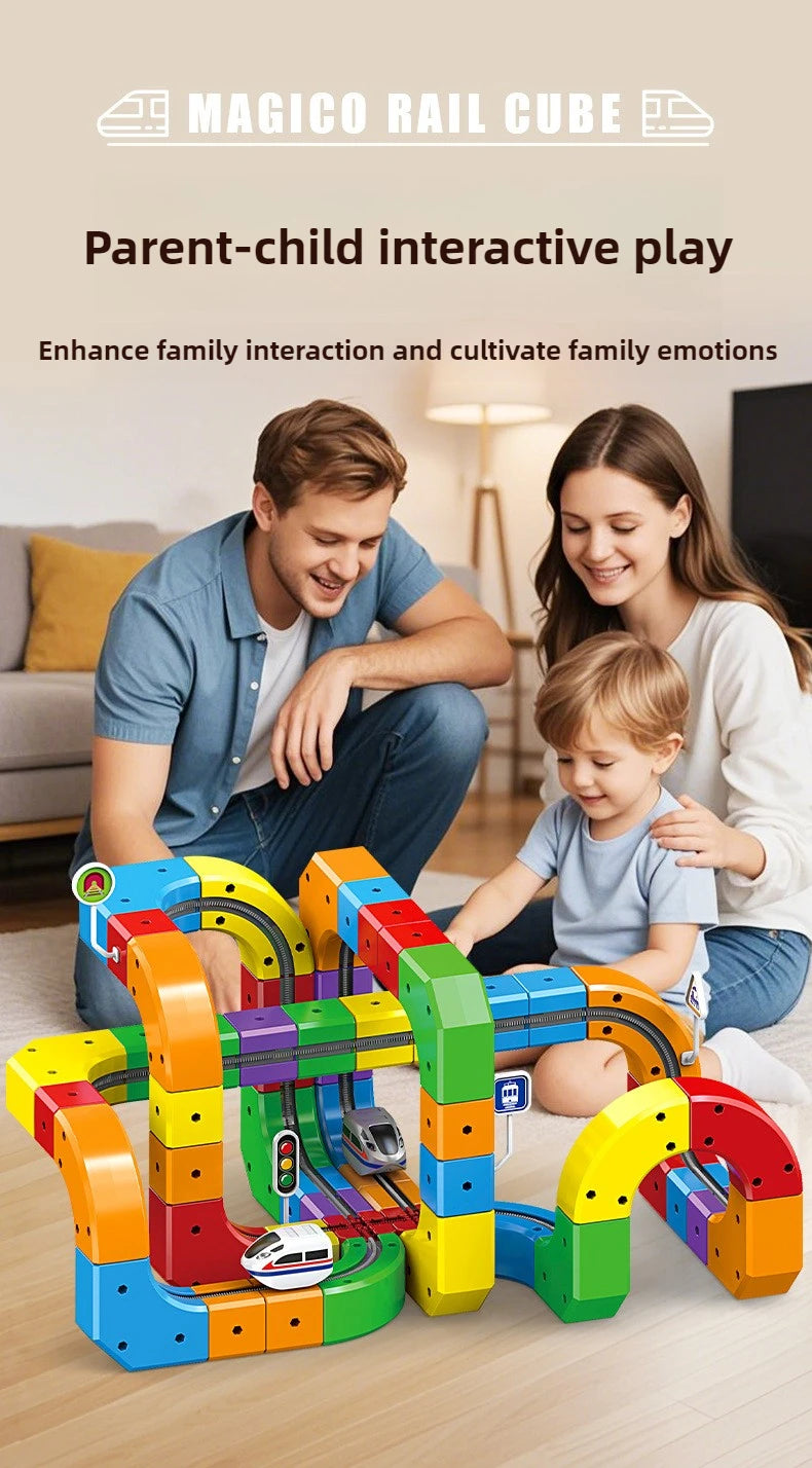 Kinder Magic Track Zug Elektrische Zusammengebaute Bausteine Magnetische Schiene Auto Labyrinth Pädagogisches Spielzeug für Kinder Weihnachten Geschenke
