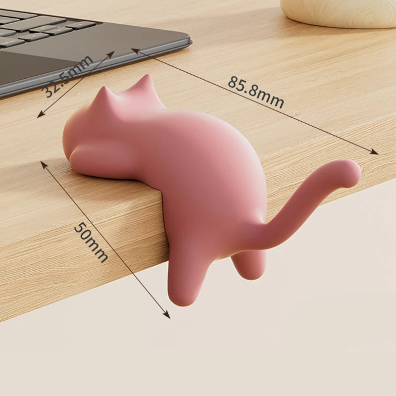 Katzenförmiger, spurloser Haken, beschädigungsfreier Wandhalterungsclip für Tasche/Geldbörse/Federmäppchen auf dem Schreibtisch, Tisch, Arbeitszimmer, Büro