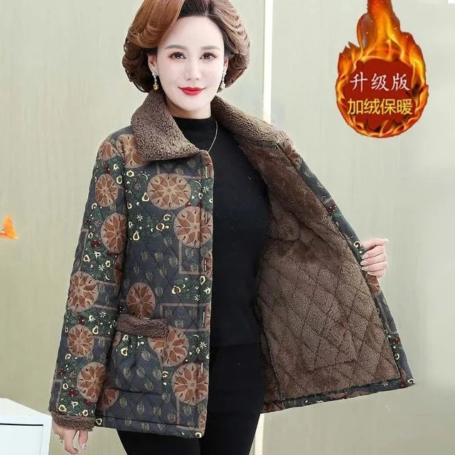 Mutter Winter Baumwolle Kleidung Plüsch Dicke Warme Gepolsterte Mantel Mittleren Alters Mutter Casual Parkas Ältere Oma Jacke