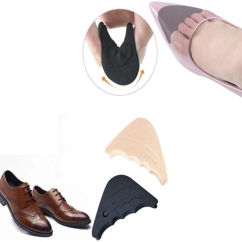 Zehenstopfen, weiche halbe Einlegesohlen, wiederverwendbare Zehenschwamm-Füller-Einsätze für Schuhe, verstellbare, zu große Fußstützen-Pads, Unisex-Schuheinlagen