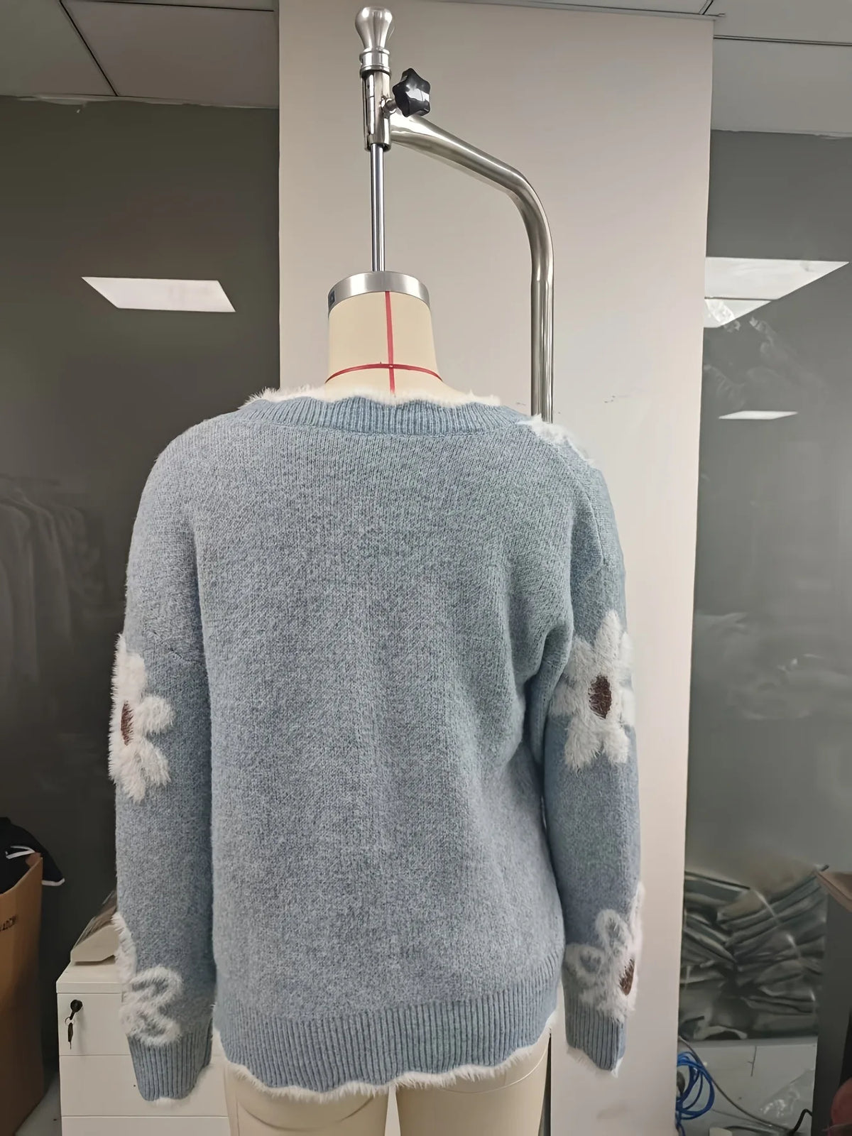 Frauen Invierno Herbst Modus Neue Herbst Pullover V-ausschnitt Jacquard Lange ärmeln Vielseitig Gestrickte Pullover Pullover Maglione Da Donna