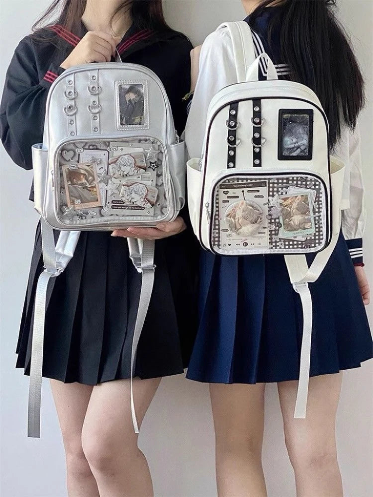 Y2K Nette Mini Rucksack Frauen Kawaii Ita Tasche Süße Mädchen Transparent Rucksack DIY Persönlichkeit Display Rucksack Lolita Schulter Tasche