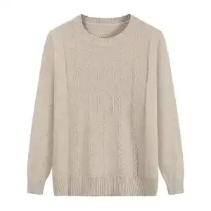 Rundhalspullover mit Zopfmuster für Frauen mittleren Alters und Senioren, für Mutter und Großmutter, Frühling, Herbst, Winter, Lässiger Basis-Pullover