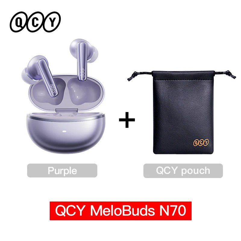 QCY MeloBuds N70 Adaptive ANC Wireless Earbuds Bluetooth 6.0 LDAC Hi-Res Audio 6 Mikrofone Wireless Charging Kopfhörer 50 Stunden IPX5