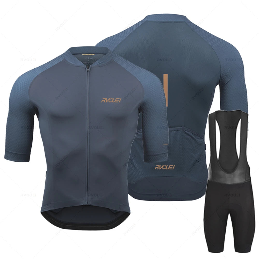 2023 Rvouei Pro Team Cycling Clothing Men New Road Bike Wear Racing Clothing Breathable Cycling Jersey Set Ropa Ciclismo Maillot
