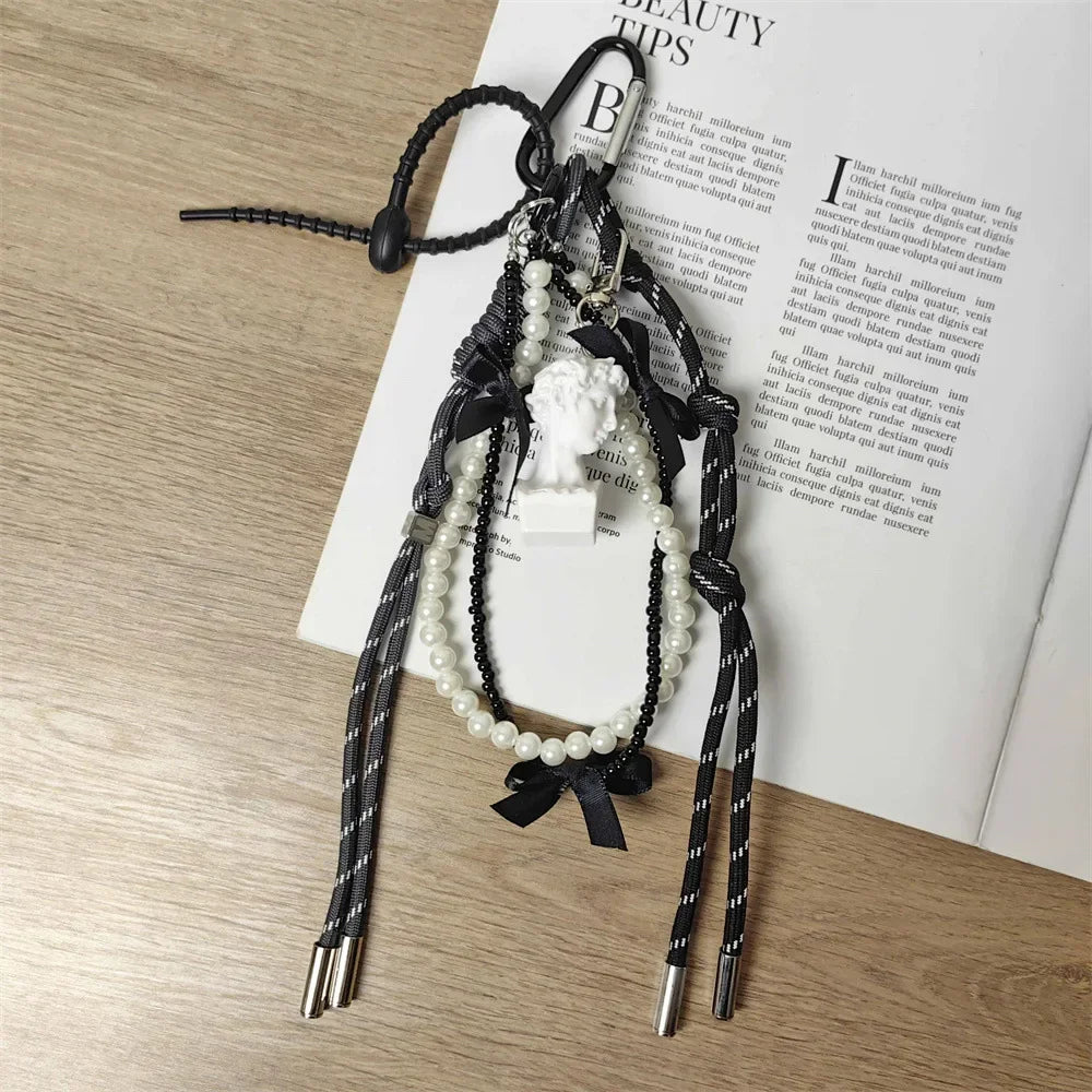 Luxus Taschenanhänger DIY Vielseitiges Geflechtseil Y2k Seil Geldbörsenanhänger Trendige Taschenanhänger Niedlicher Schlüsselanhänger Ästhetisches hängendes Ornament