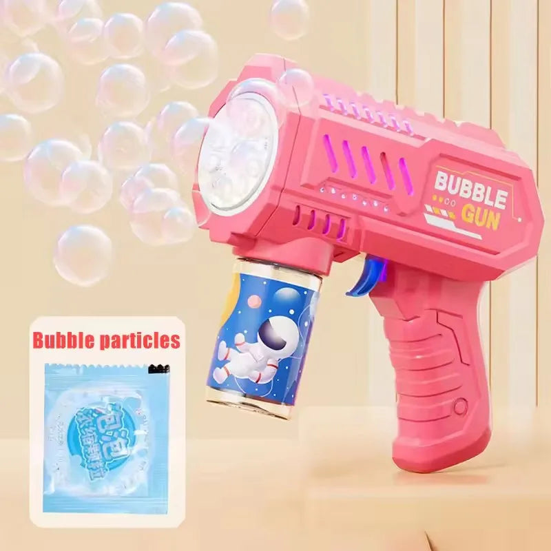 Vollautomatische Seifenblasenpistole, Raketenblasenmaschine, automatisches Gebläse mit Seifenblasenflüssigkeit, Spielzeug für Kinder, Strand, Outdoor, Seifenblasen-Geschenke