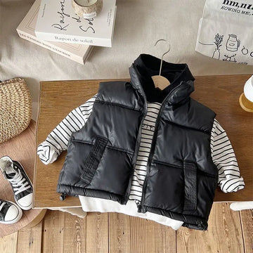 Kinder Daunen Baumwoll weste neue Herbst und Winter Jungen und Mädchen Tank Top für äußere tragen Teen dicken Mantel