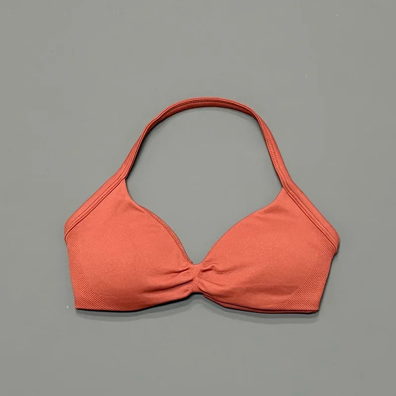 Sport-BH mit Trägern, Yoga-Unterwäsche, Damen-Gymnastik-Top, Lauftraining, rückenfreier BH, hohe Unterstützung, aktive Kleidung, Fitness, Workout, Neckholder